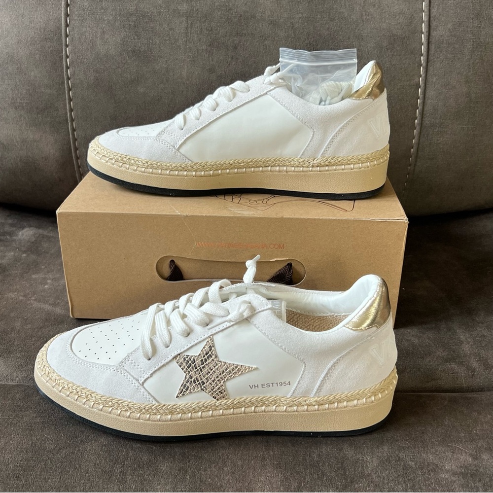 Vintage Havana Denisse Raffia/Snake‎ Gold Sneakers